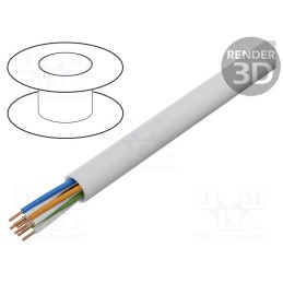 20 m : TS0006 - Wire, YTKSY, 4x2x0.5mm, telecommunication, solid, Cu, PVC, white