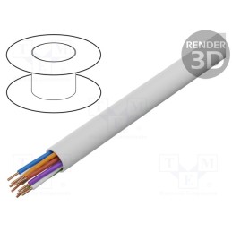 20 m : TS0009 - Wire, YTKSY, 7x2x0.5mm, telecommunication, solid, Cu, PVC, white