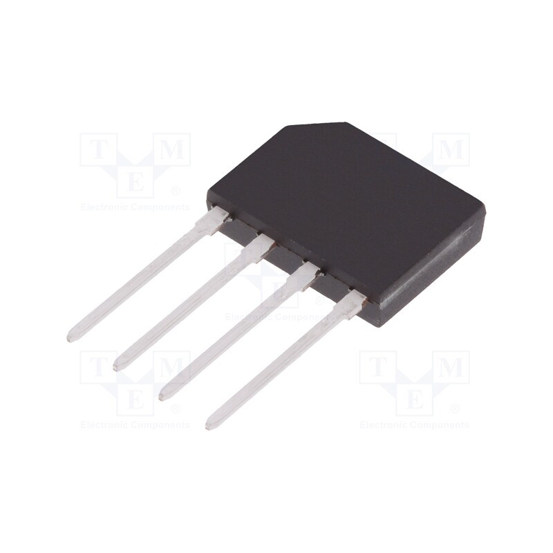 10 pcs : KBP210G - Bridge rectifier: single-phase, Urmax: 1kV, If: 2A, Ifsm: 65A, flat