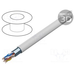 20 m : TS0123 - Wire, YTKSYekw, 1x2x0.8mm, telecommunication, solid, Cu, PVC, white