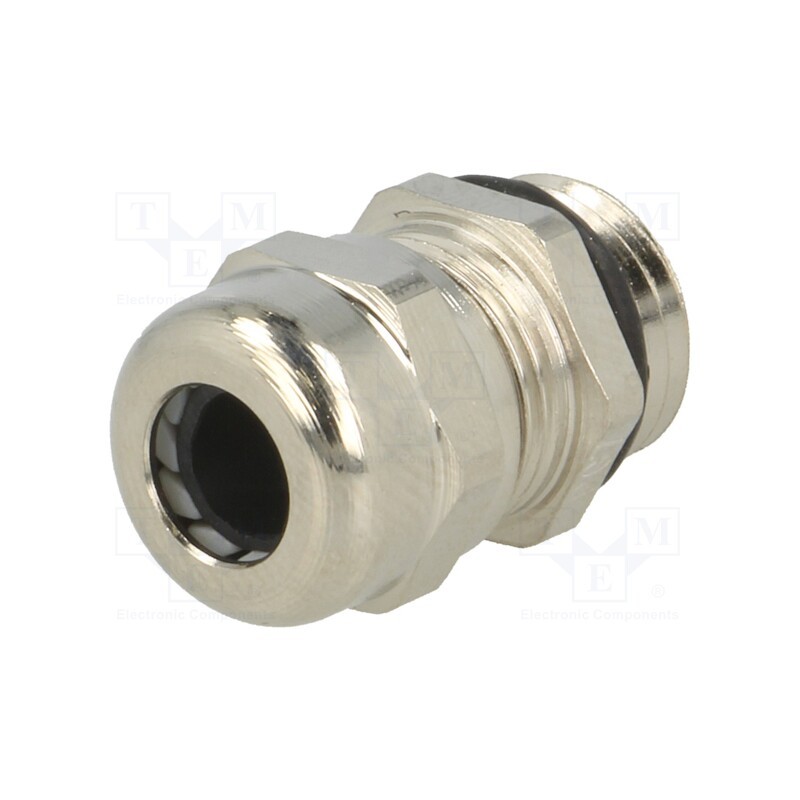 10 pcs : 2507 - Cable gland, PG7, IP68, brass, Body plating: nickel
