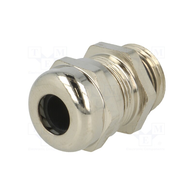10 pcs : 2509 - Cable gland, PG9, IP68, brass, Body plating: nickel