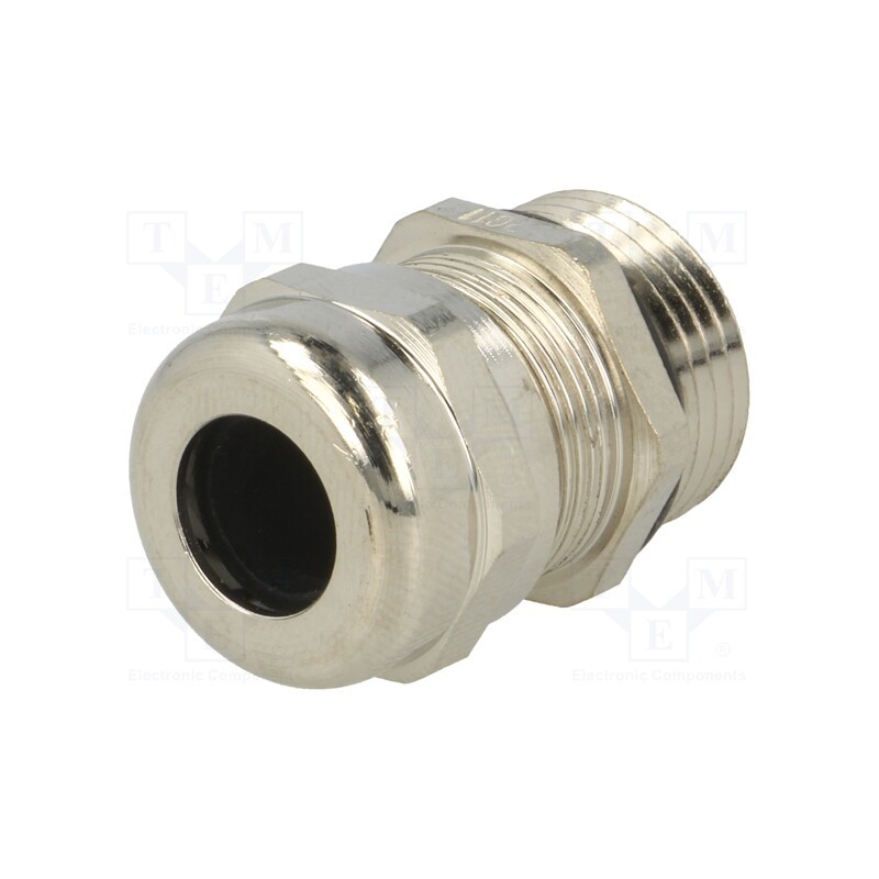 10 pcs : 2511 - Cable gland, PG11, IP68, brass, Body plating: nickel