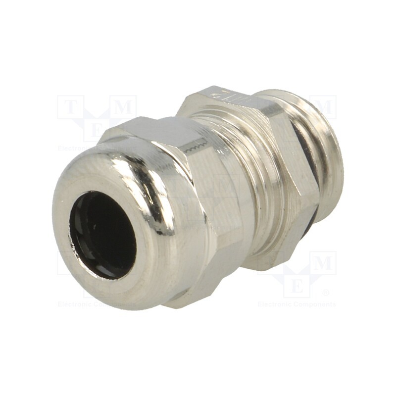 10 pcs : 2512 - Cable gland, M12, 1.5, IP68, brass, Body plating: nickel