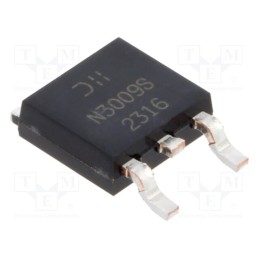10 pcs : DMN3009SK3-13 - Transistor: N-MOSFET, unipolar, 30V, 16A, Idm: 100A, 3.4W, TO252