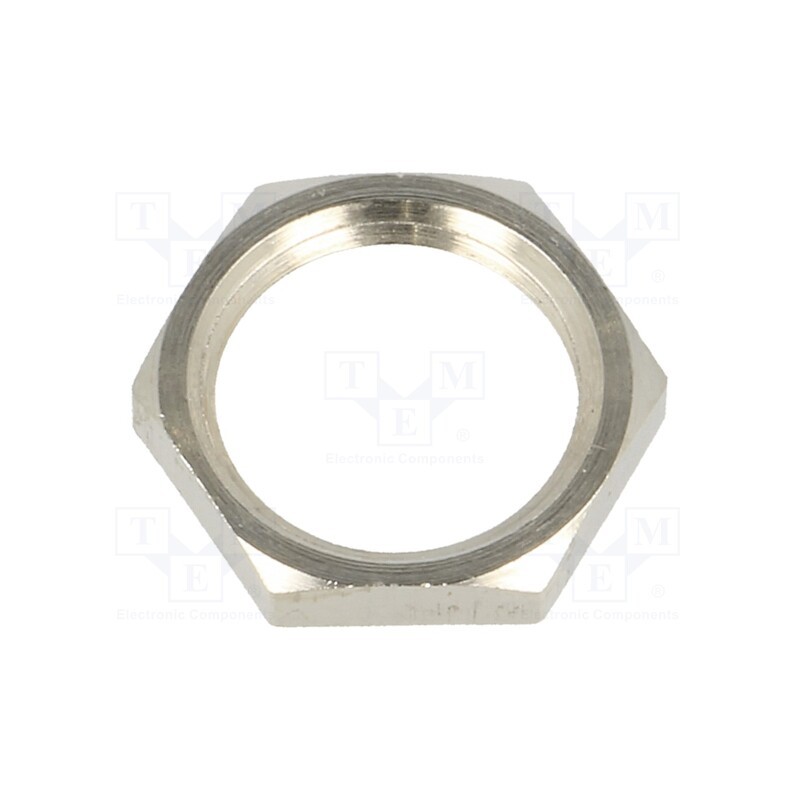 20 pcs : 2696 - Nut, PG7, brass, nickel, 15mm, Thread: PG