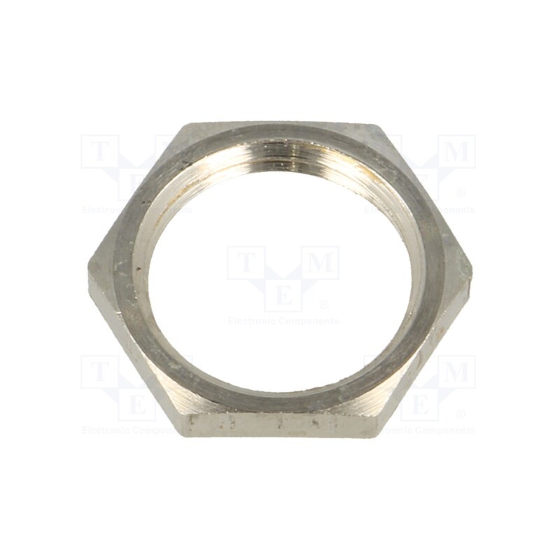 20 pcs : 2697 - Nut, PG9, brass, nickel, 18mm, Thread: PG