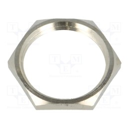 20 pcs : 2698 - Nut, PG11, brass, nickel, 21mm, Thread: PG