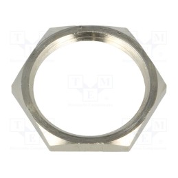 20 pcs : 2700 - Nut, PG16, brass, nickel, 26mm, Thread: PG