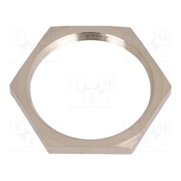 20 pcs : 2701 - Nut, PG21, brass, nickel, 32mm, Thread: PG