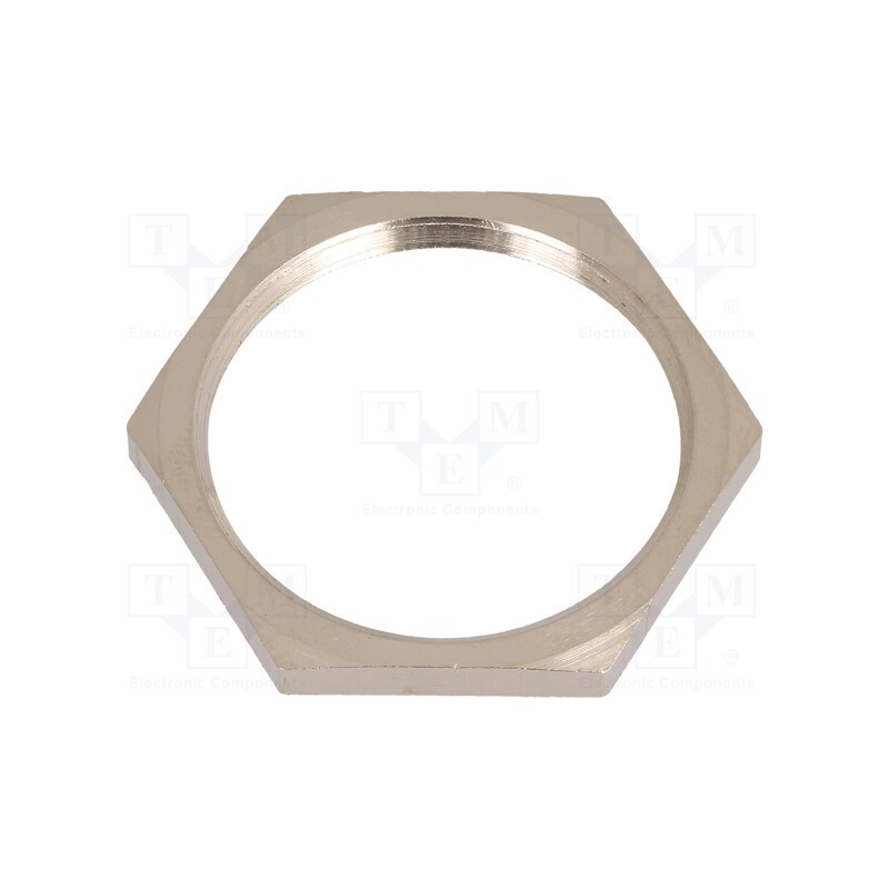 20 pcs : 2701 - Nut, PG21, brass, nickel, 32mm, Thread: PG