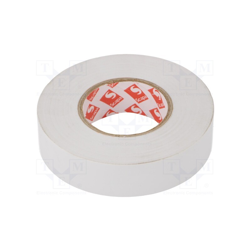 10 rol : TAŚMA 2702A 19MM/33M BIAŁA - Tape: electrical insulating, W: 19mm, L: 33m, Thk: 130um, white, 180%