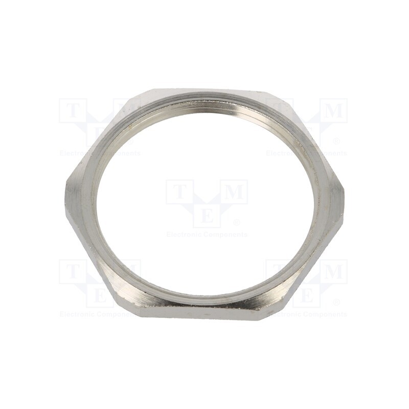 20 pcs : 2702 - Nut, PG29, brass, nickel, 42mm, Thread: PG