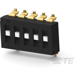 1 pcs - TE Connectivity 5 Way Surface Mount DIP Switch SPTT, Recessed Actuator