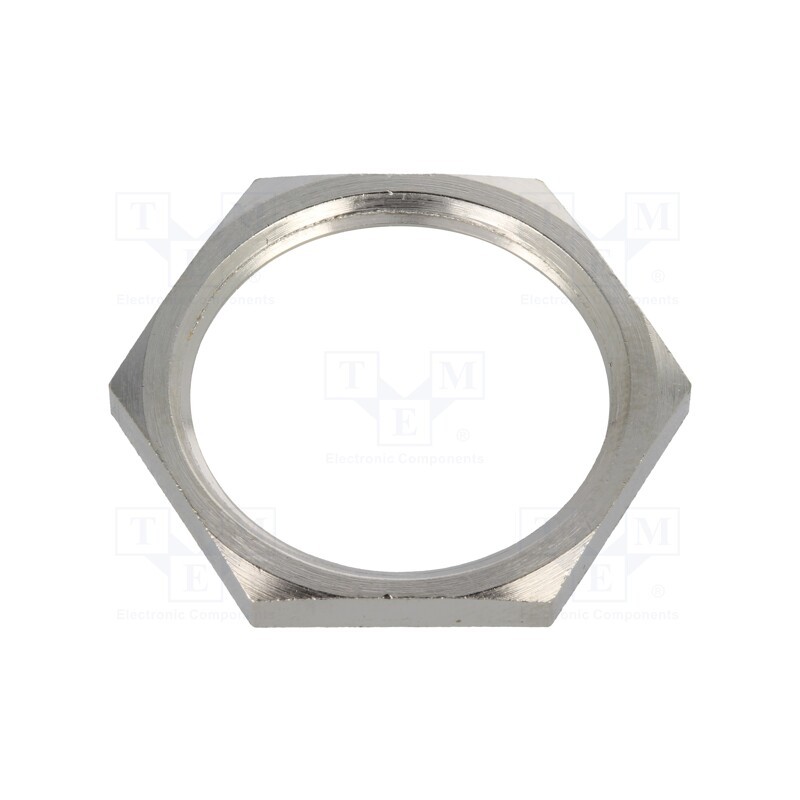 20 pcs : 2732 - Nut, M32, brass, nickel, 37mm, Thread: metric, Pitch: 1.5