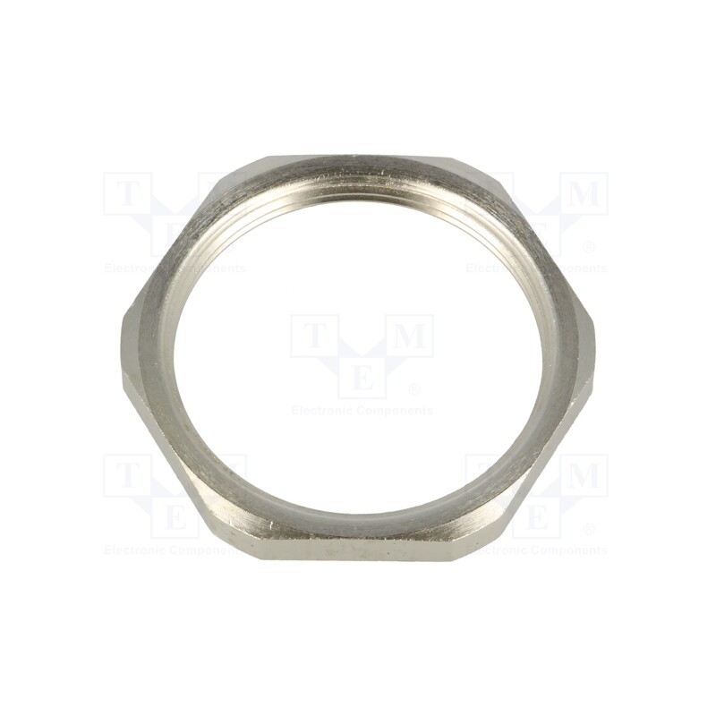 10 pcs : 2740 - Nut, M40, brass, nickel, 46mm, Thread: metric, Pitch: 1.5