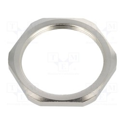 10 pcs : 2750 - Nut, M50, brass, nickel, 55mm, Thread: metric, Pitch: 1.5