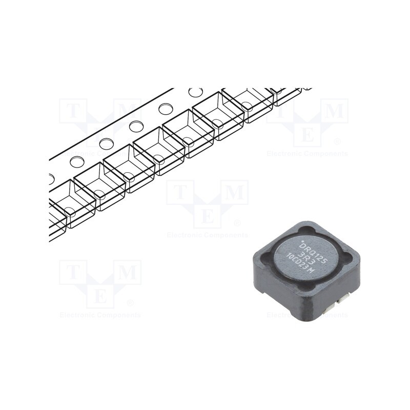 10 pcs : DRQ125-3R3-R - Inductor: wire, SMD, 3.3uH, Ioper: 9.26A, 6.3mΩ, ±20%, Isat: 12.7A