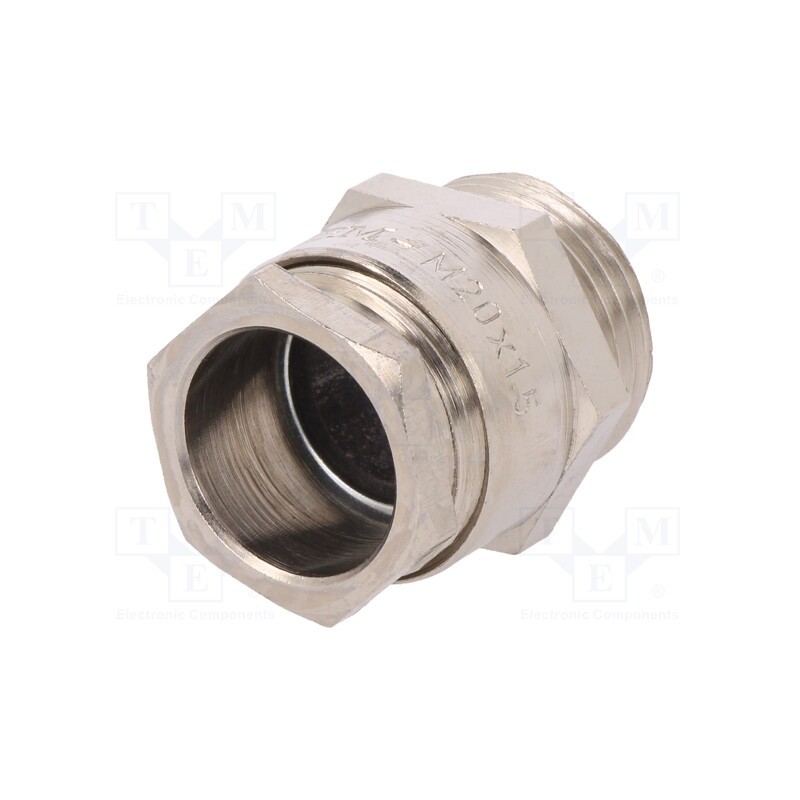 10 pcs : 2820 - Cable gland, M20, 1.5, IP54, brass, Body plating: nickel