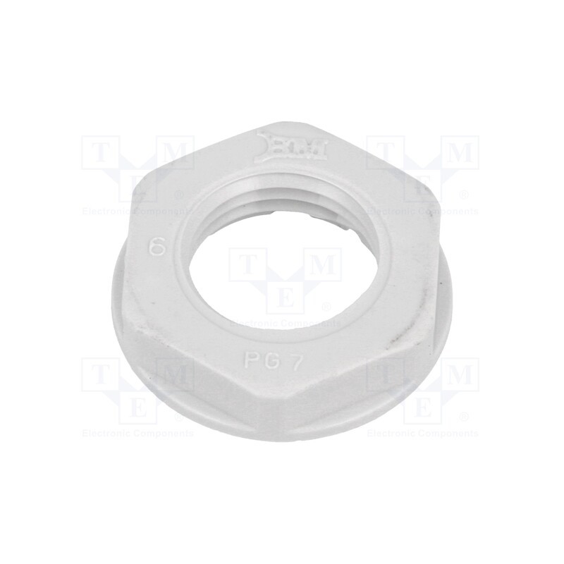 50 pcs : 4807 - Nut, PG7, polyamide, 19mm, grey