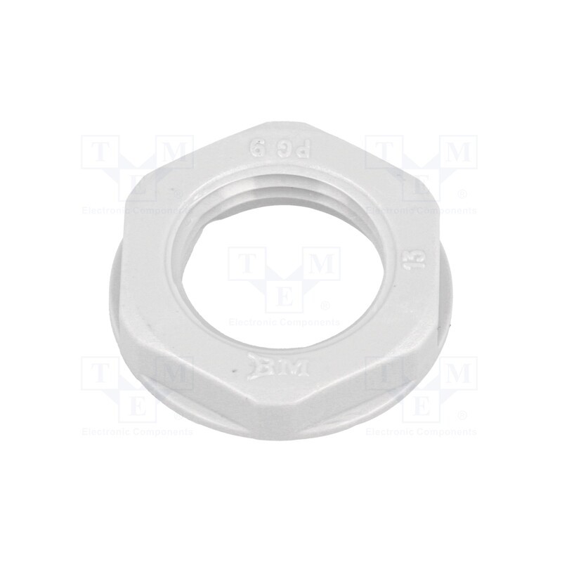 50 pcs : 4809 - Nut, PG9, polyamide, 22mm, grey