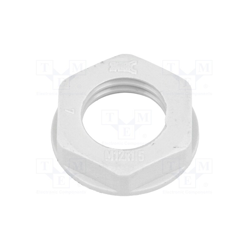 50 pcs : 4812 - Nut, M12, polyamide, 17mm, grey, Pitch: 1.5