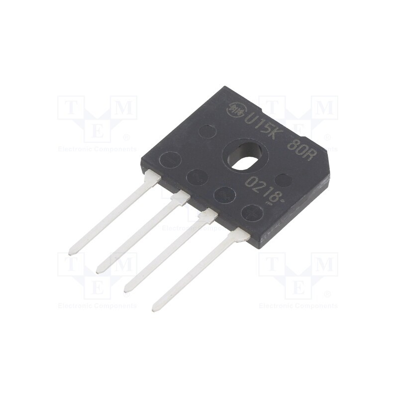 10 pcs : US15KB80R-7000 - Bridge rectifier: single-phase, Urmax: 800V, 15A, flat, D6K, THT