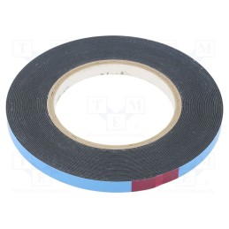 10 rol : 4234 PIANKOWA 0,8 MM 9MM-10M - Tape: fixing, W: 9mm, L: 10m, Thk: 0.8mm, two-sided adhesive, acrylic