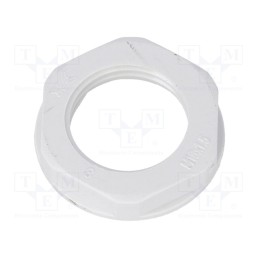50 pcs : 4817 - Nut, M16, polyamide, 22mm, grey, Pitch: 1.5