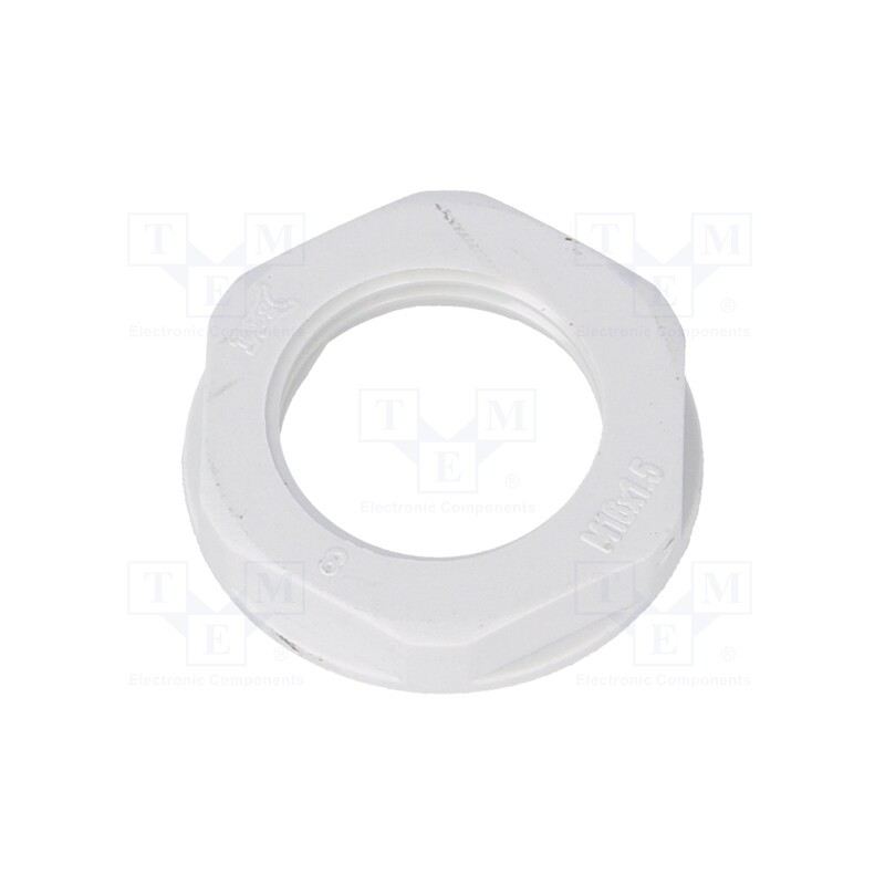 50 pcs : 4817 - Nut, M16, polyamide, 22mm, grey, Pitch: 1.5