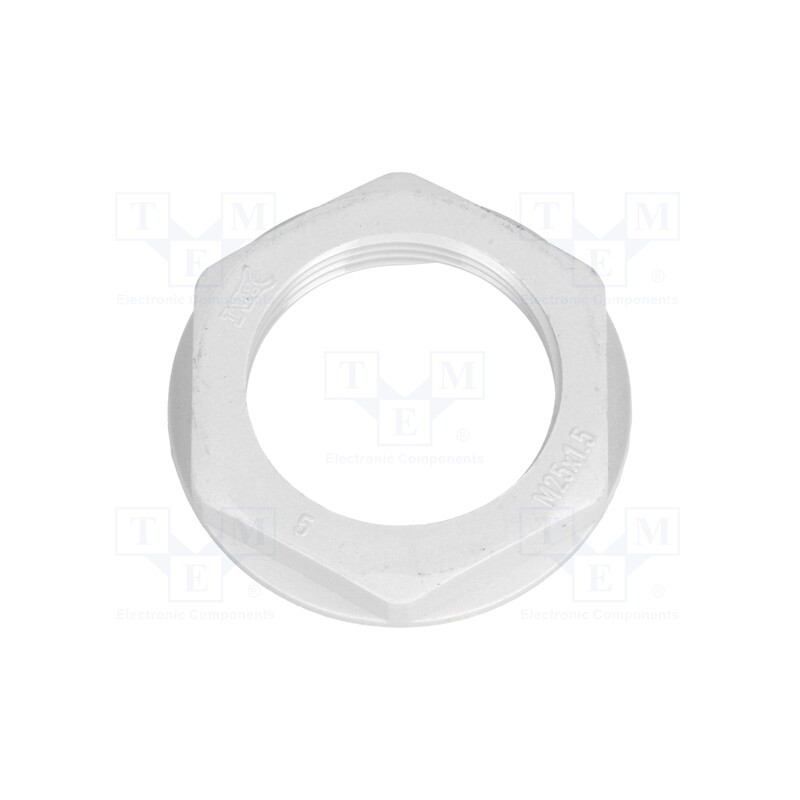 50 pcs : 4825 - Nut, M25, polyamide, 32mm, grey, Pitch: 1.5