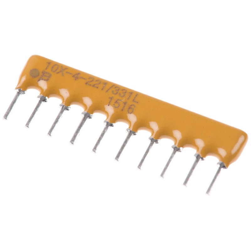 25 pcs - Bourns, 4600X 220Ω ±2% TERM Resistor Array, 16 Resistors, 1.25W total, SIP, Through Hole