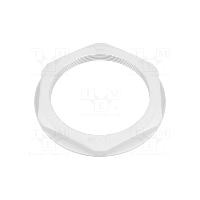 20 pcs : 4863 - Nut, M63, polyamide, 75mm, grey, Pitch: 1.5