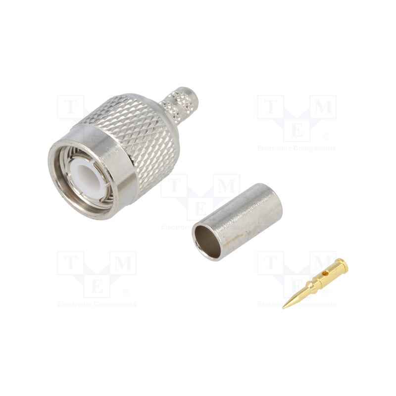 10 pcs : T1121A1-ND3G-1-50 - Plug, TNC, male, straight, 50Ω, crimped, for cable, POM, gold-plated