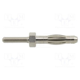 10 pcs : 1020 - Plug, 4mm banana, 36A, nickel plated, M3, non-insulated