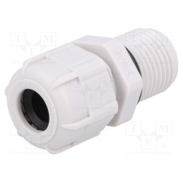 20 pcs : BM4009L - Cable gland, with long thread, PG9, IP68, polyamide, grey, UL94V-2