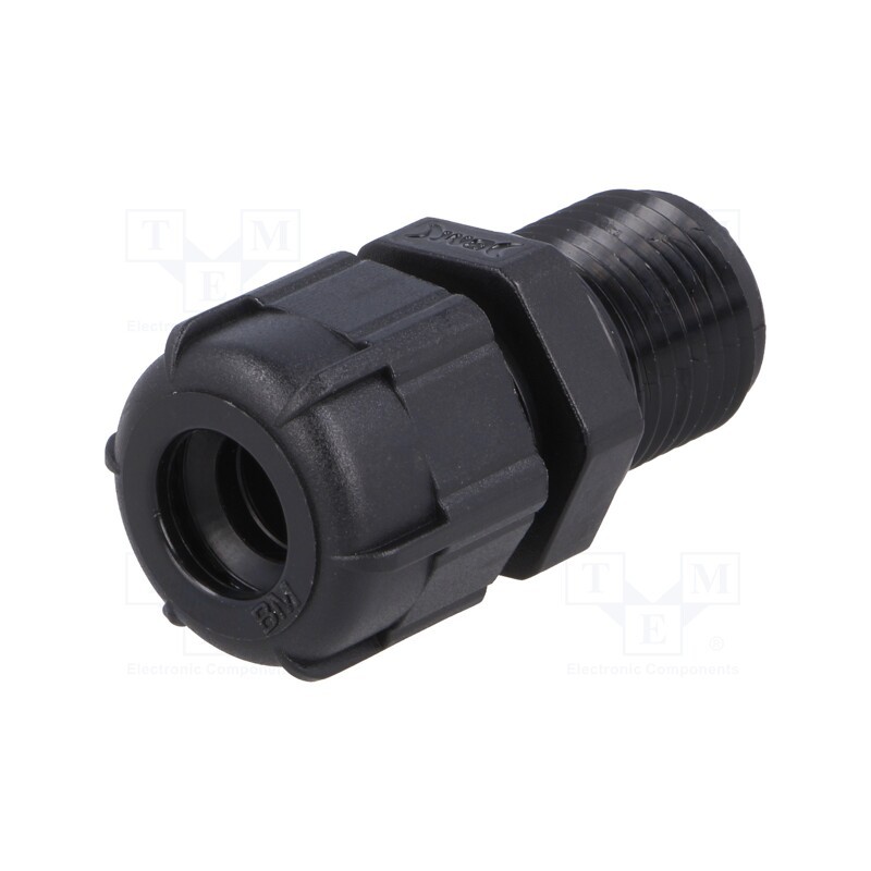 20 pcs : BM4009LN - Cable gland, with long thread, PG9, IP68, polyamide, black