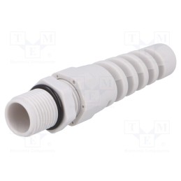 10 pcs : BM4009S - Cable gland, with strain relief, PG9, IP68, polyamide, grey