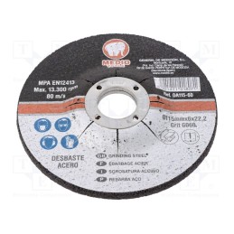 10 pcs : DA11560 - Grinding wheels, Ø: 115mm, Øhole: 22mm, Disc thick: 6mm