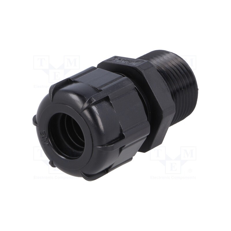 10 pcs : BM4013LN - Cable gland, with long thread, PG13,5, IP68, polyamide, black