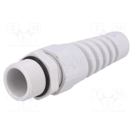 10 pcs : BM4016S - Cable gland, with strain relief, PG16, IP68, polyamide, grey
