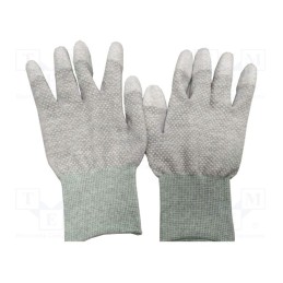 10 set : 51-690-1407 - Protective gloves, ESD, XXL, copper,polyamide, grey, &lt,10GΩ