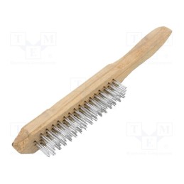 20 pcs : 32001 - Brush, wire, zinc-plated steel, wood, Number of rows: 4