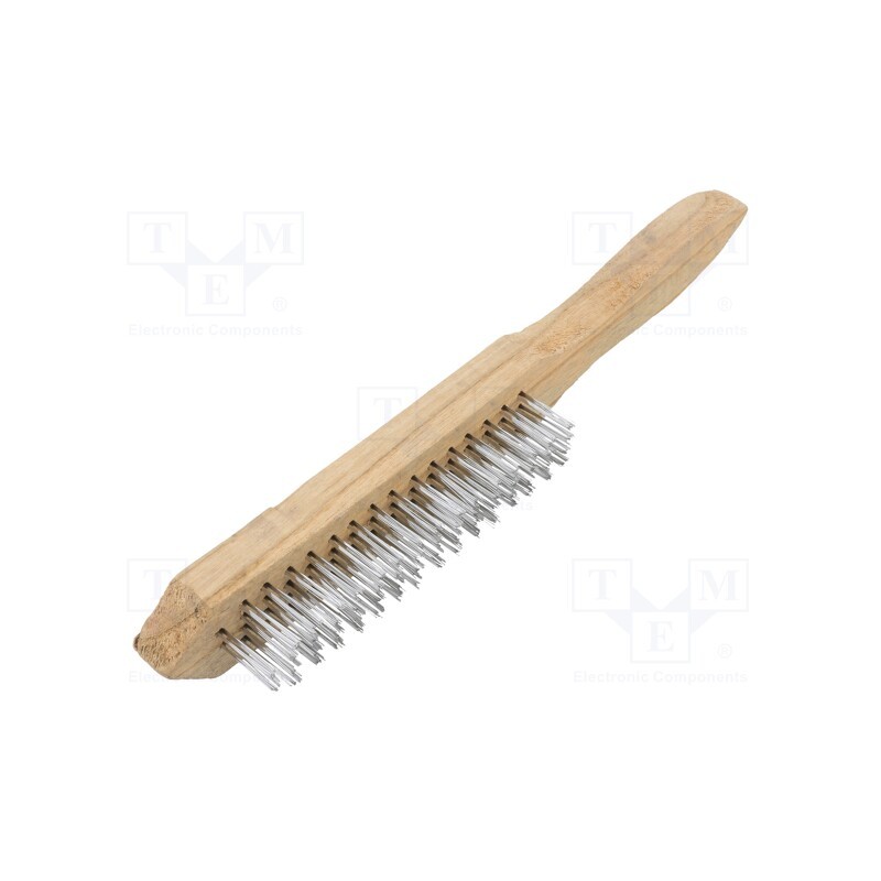 20 pcs : 32001 - Brush, wire, zinc-plated steel, wood, Number of rows: 4