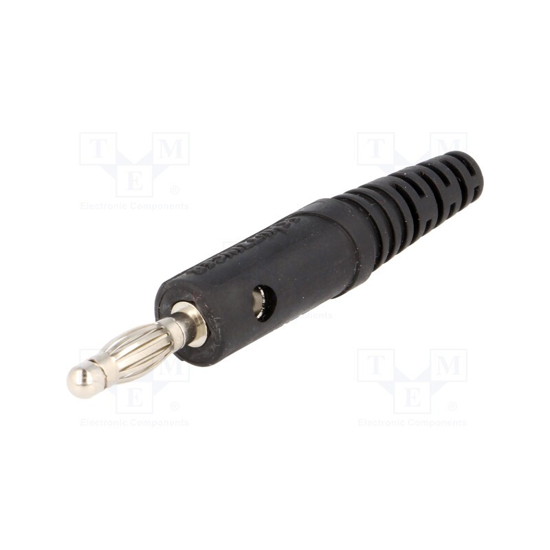 10 pcs : FK 82 L NI / SW - Plug, 4mm banana, 10A, 33VAC, 70VDC, black, Max.wire diam: 2mm