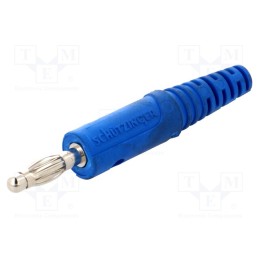 10 pcs : FK 82 L NI / BL - Plug, 4mm banana, 10A, 33VAC, 70VDC, blue, Max.wire diam: 2mm