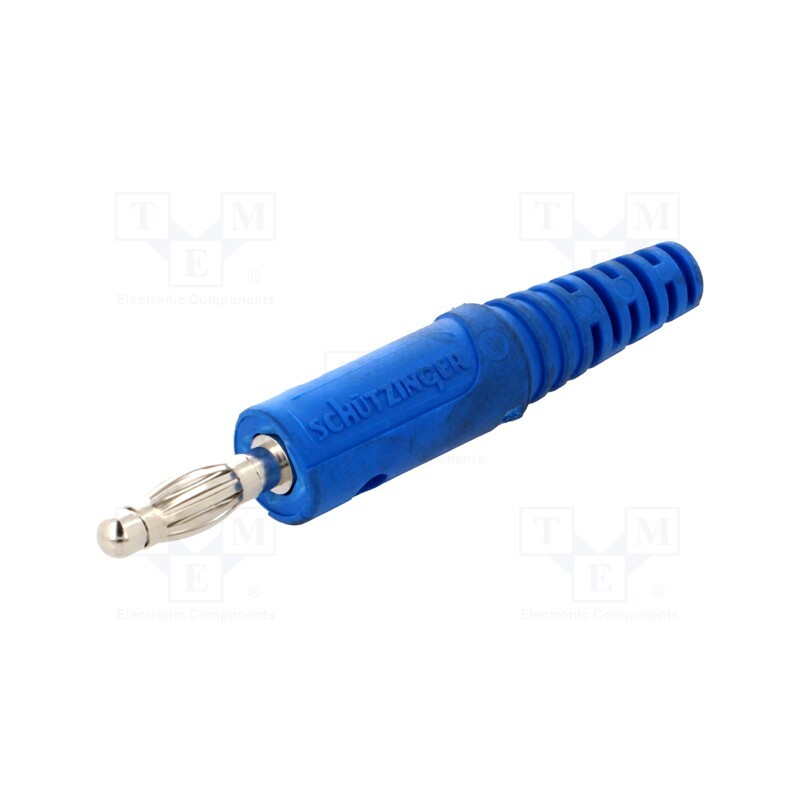 10 pcs : FK 82 L NI / BL - Plug, 4mm banana, 10A, 33VAC, 70VDC, blue, Max.wire diam: 2mm