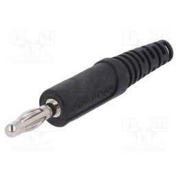 10 pcs : FK 9 L NI / SW - Plug, 4mm banana, 32A, 33VAC, 70VDC, black, non-insulated, 2.5mm2