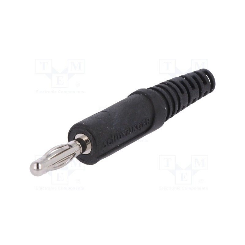 10 pcs : FK 9 L NI / SW - Plug, 4mm banana, 32A, 33VAC, 70VDC, black, non-insulated, 2.5mm2