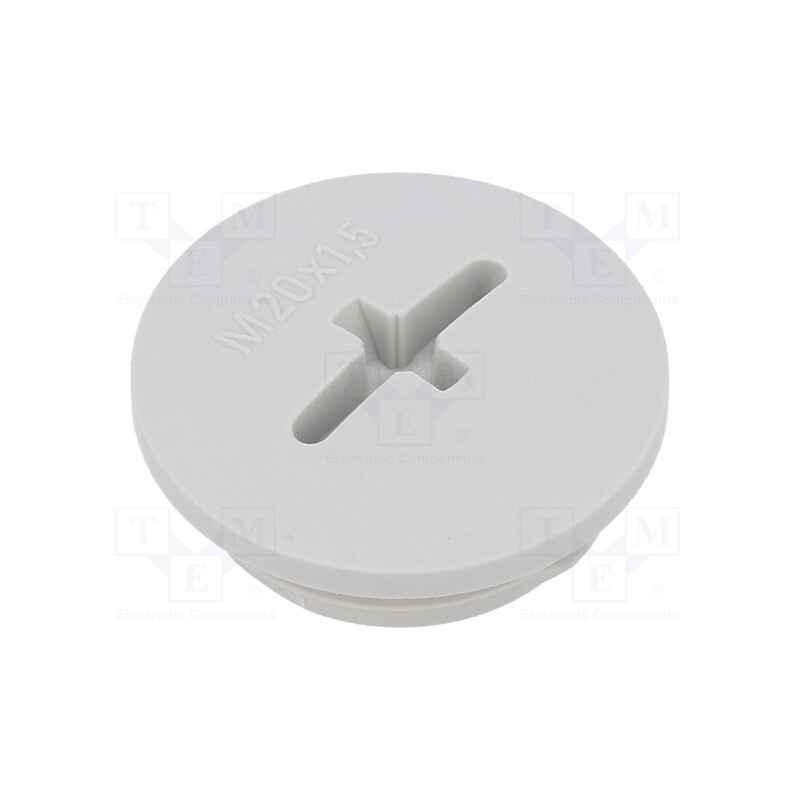 20 pcs : BM4620 - Stopper, M20, 1.5, IP56, polyamide, light grey, Thread: metric, 6mm